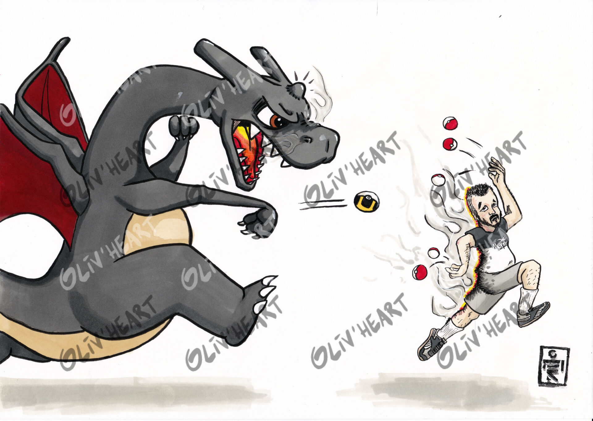 Caricature personnalisée traditionnel - pokemon fan-art