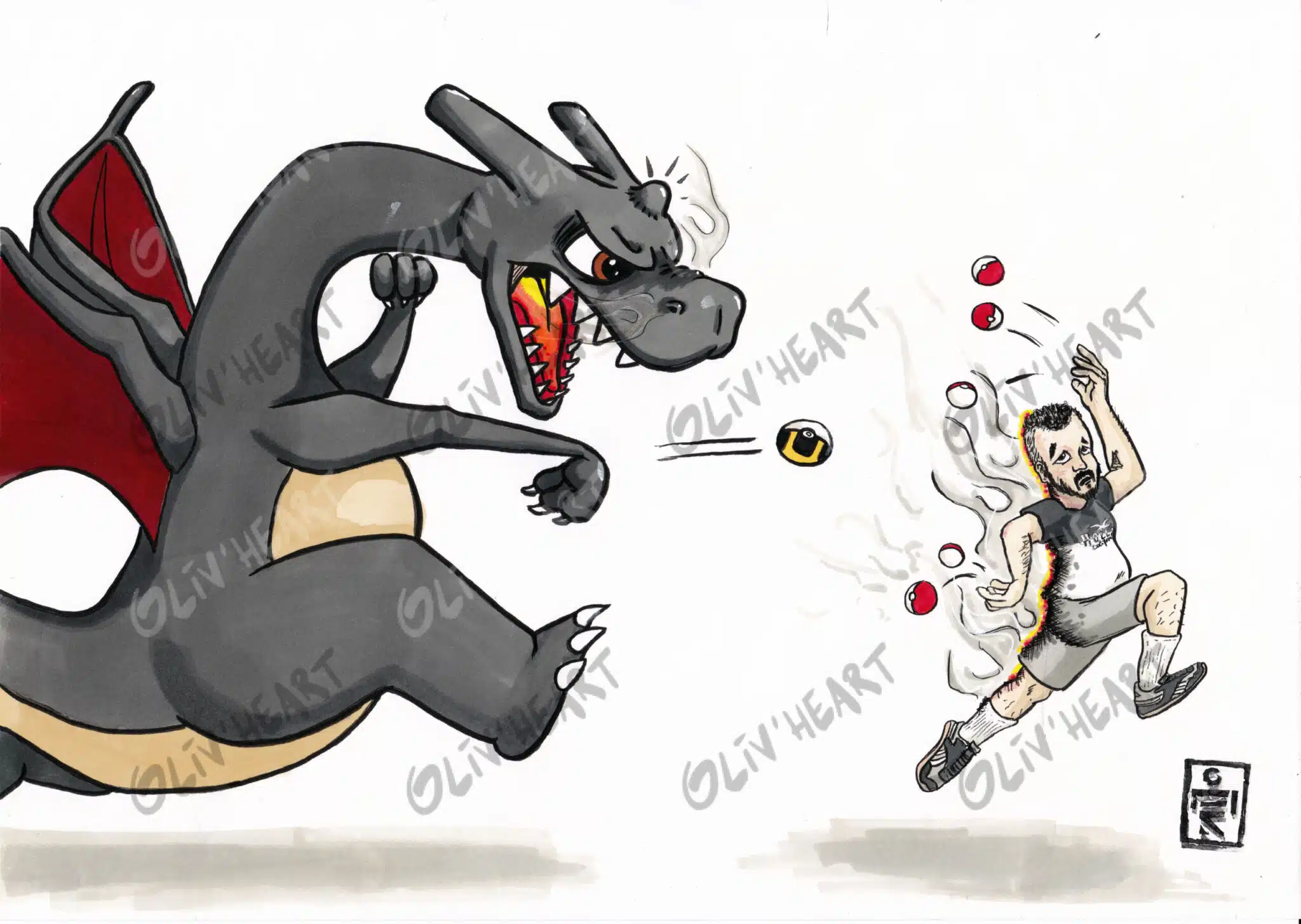 Devis et tarifs 7 Caricature personnalisée traditionnel - pokemon fan-art