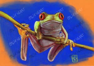 Animaux - grenouille - Pastel