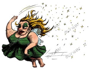 boutique illustrations sticker Fée pas chier la fée qui s'en balek - personnage original amusant