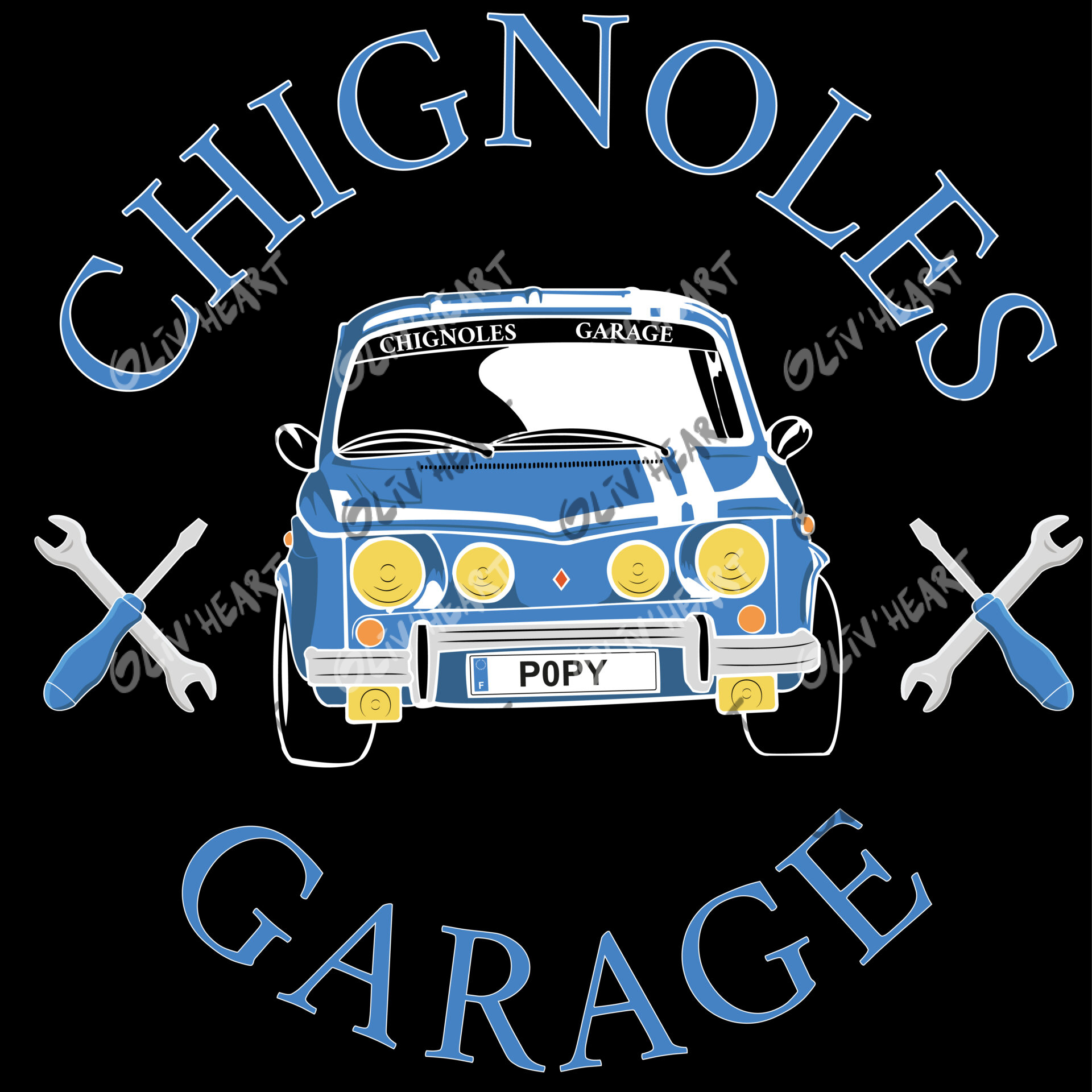 Logo Chignoles fond noir RVB