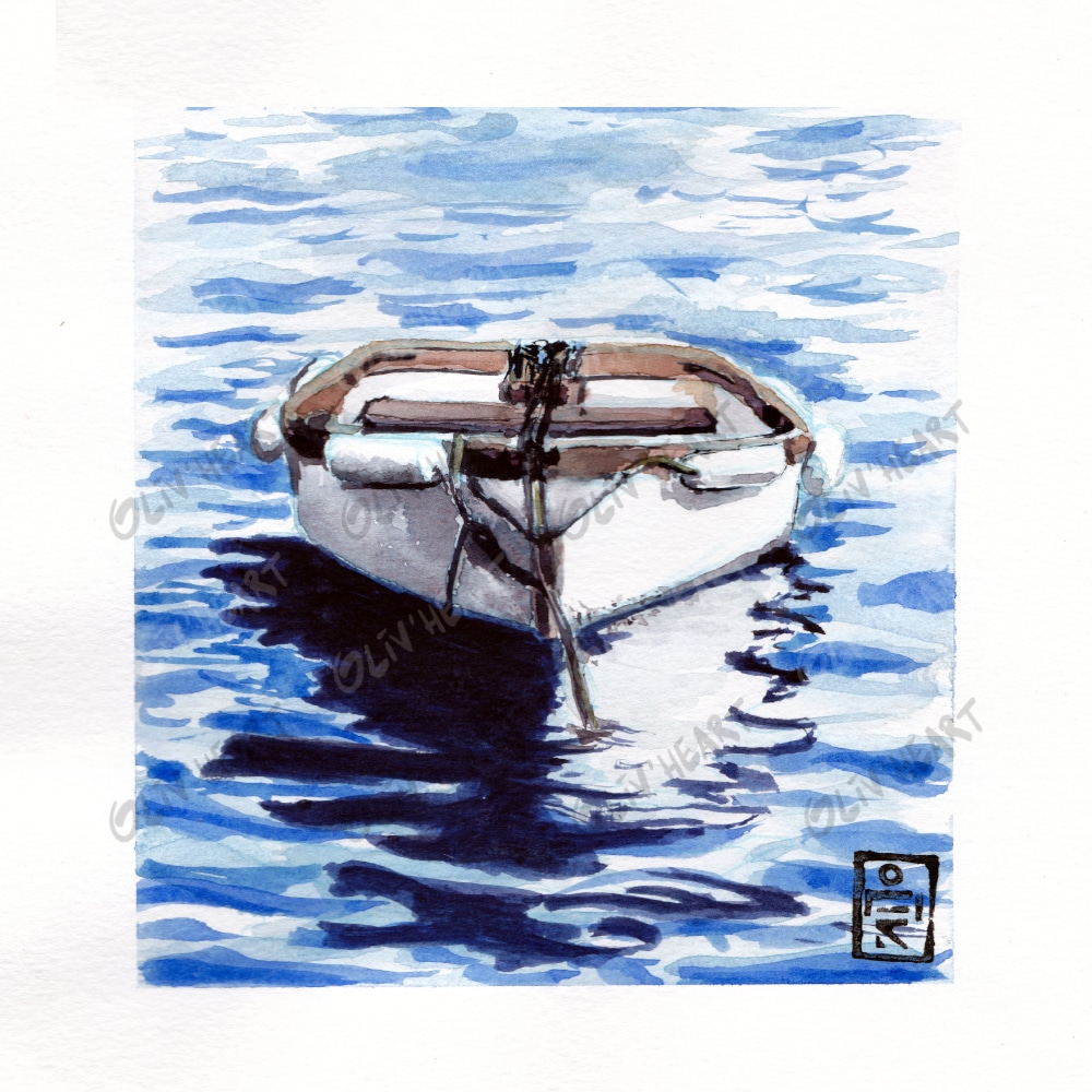 Aquarelle - Paysage - Bateau