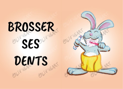 Illustration enfance jeunesse - carte de routine - digital