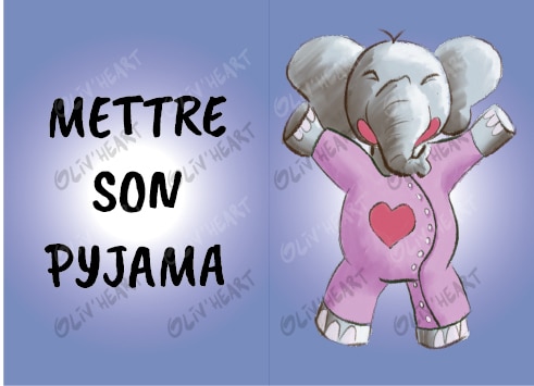 Illustration enfance jeunesse - carte de routine - digital