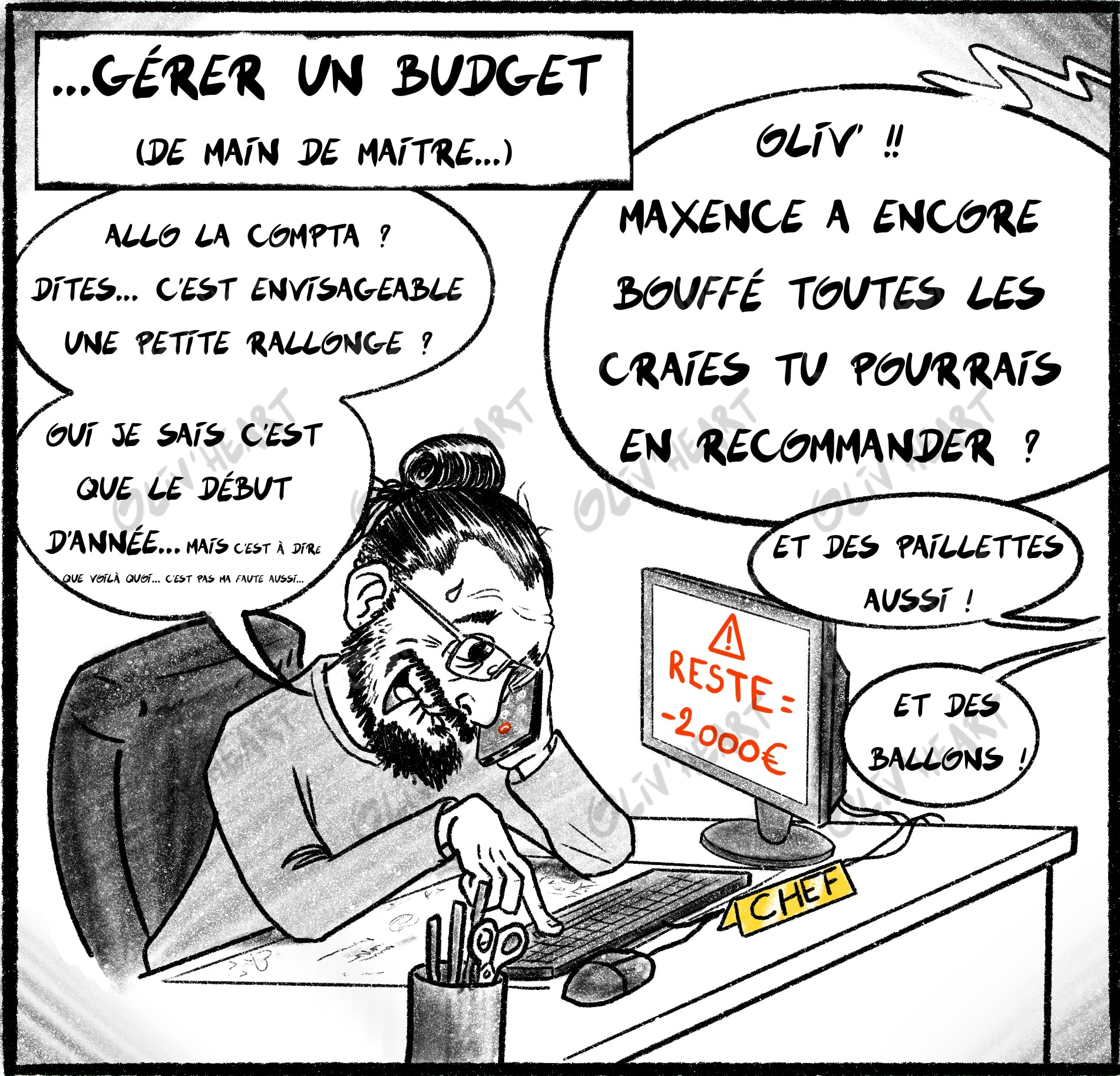 Caricature personnalisée humoristique métier - digital