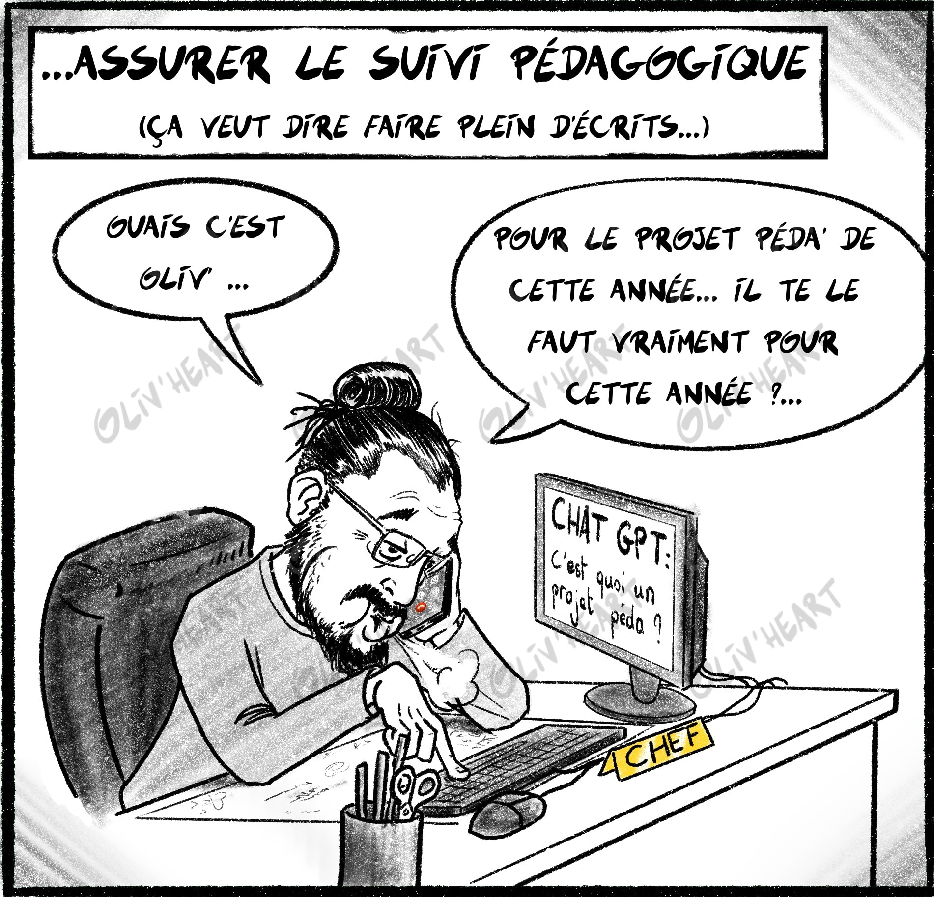 Caricature personnalisée humoristique métier - digital