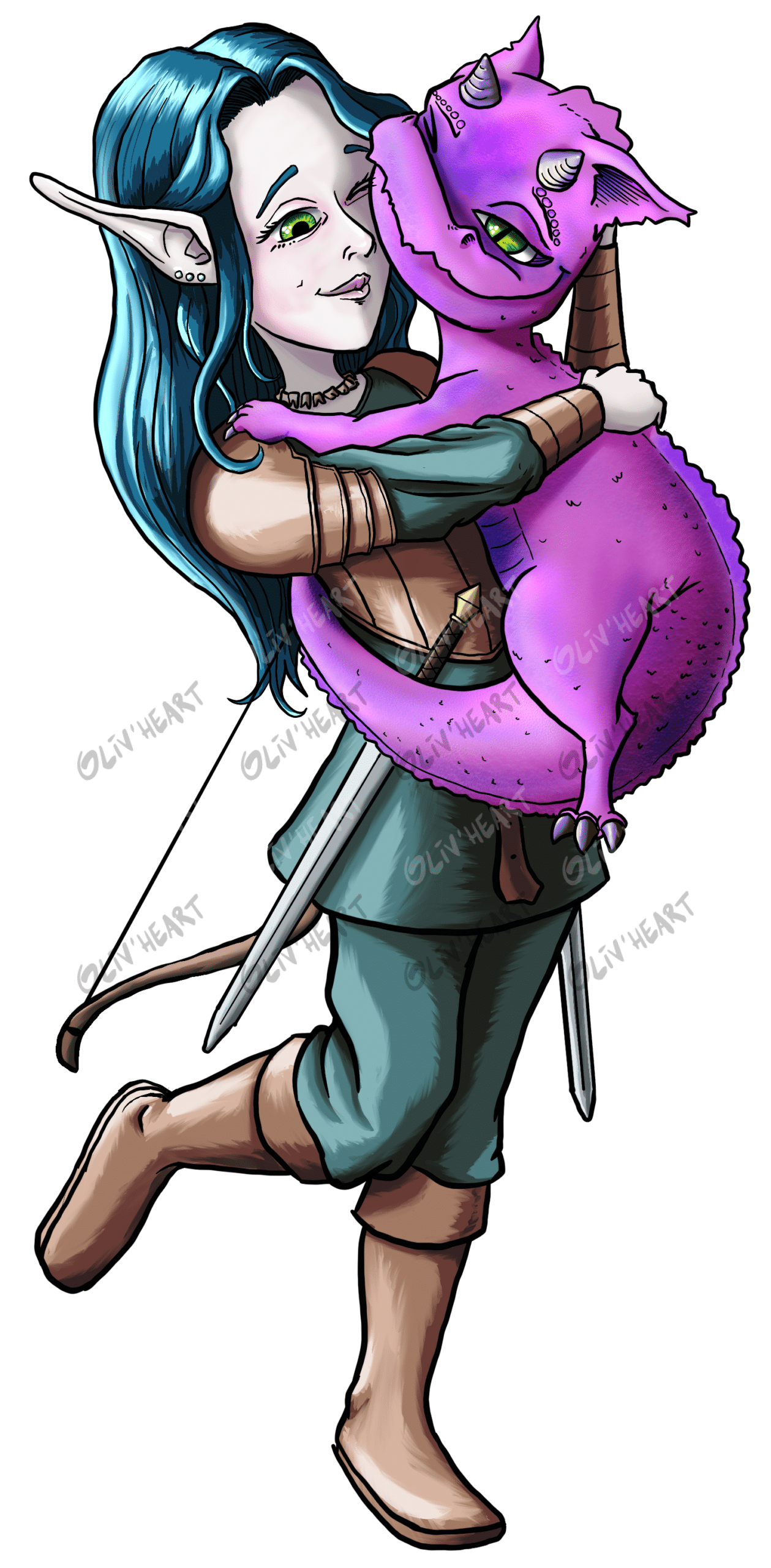 commande illustration fantasy personnage original elfe rôdeur