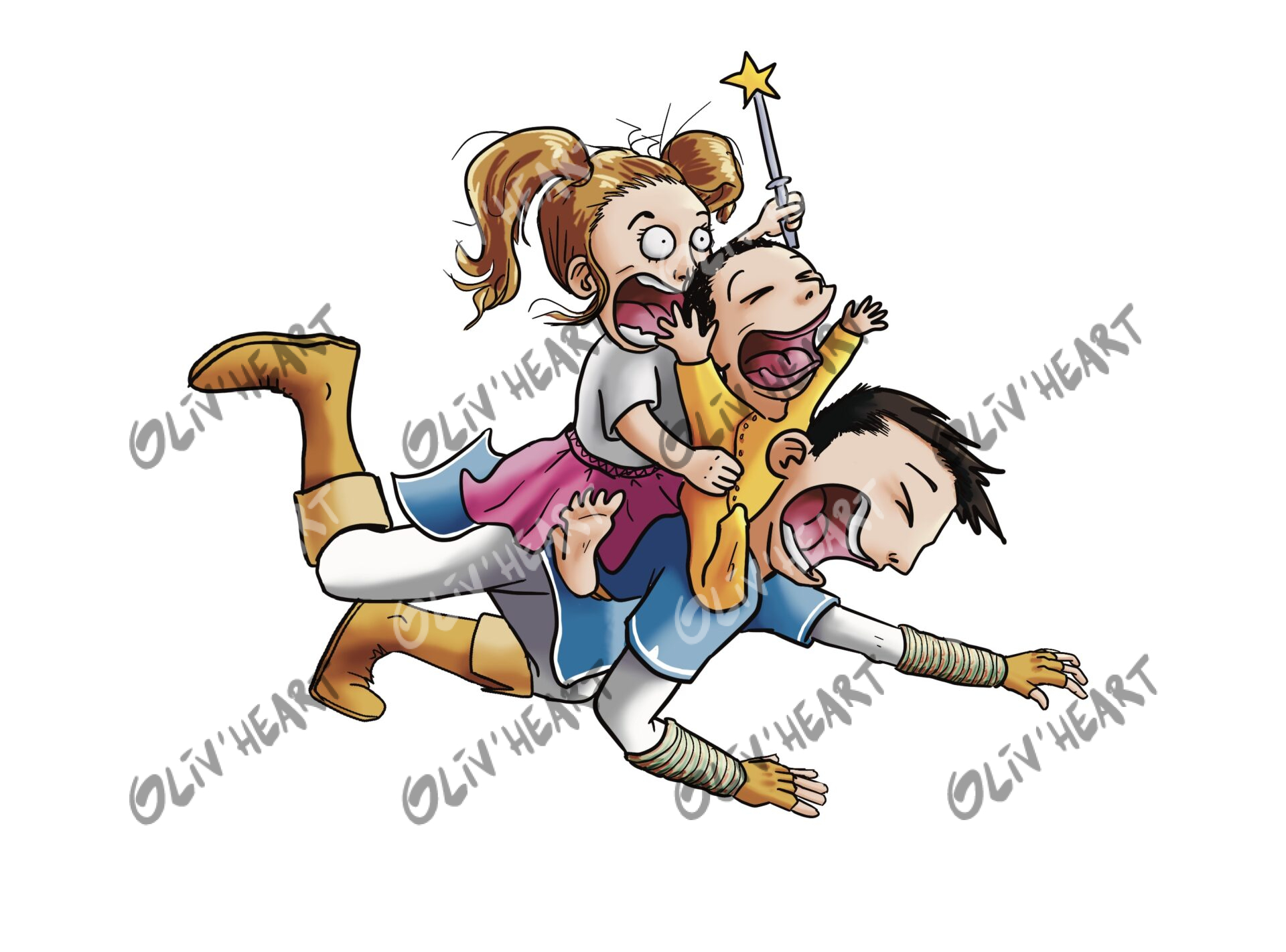 Commande illustration caricaturale personnalisée pour diplôme de grand frère - digital