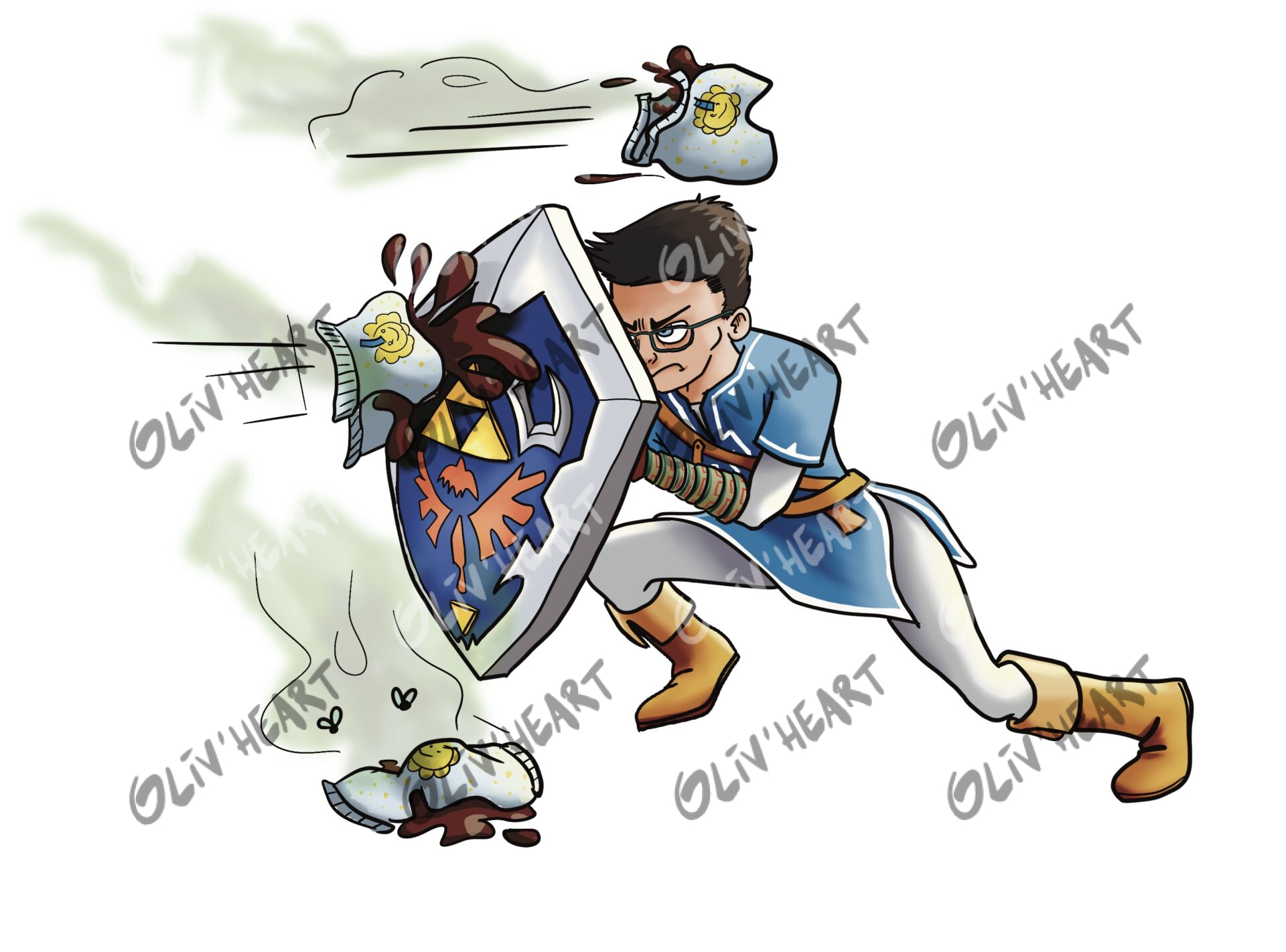 Commande illustration caricaturale personnalisée pour diplôme de grand frère - digital