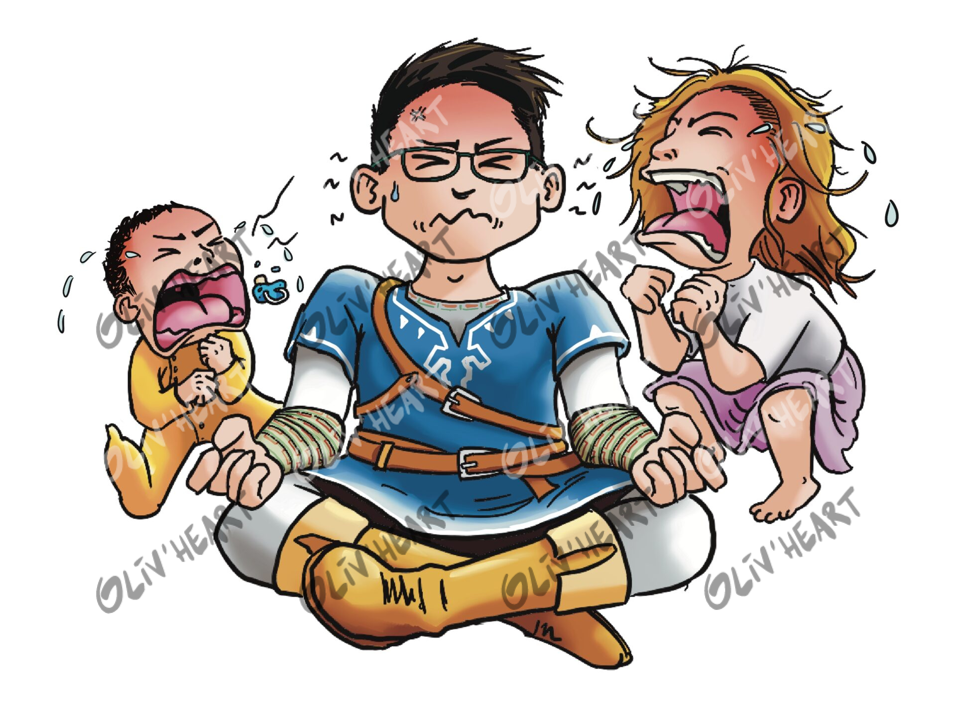 Commande illustration caricaturale personnalisée pour diplôme de grand frère - digital