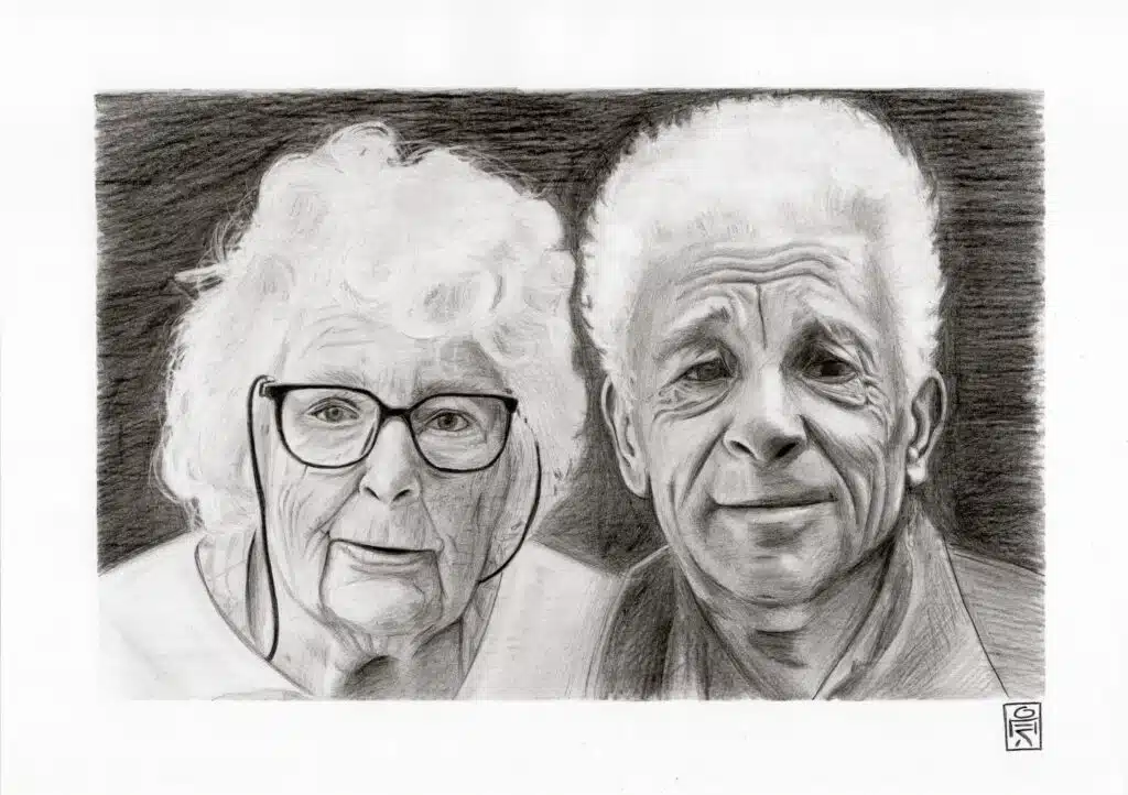 Devis et tarifs 4 Portrait couple au Graphite - illustration personnalisée