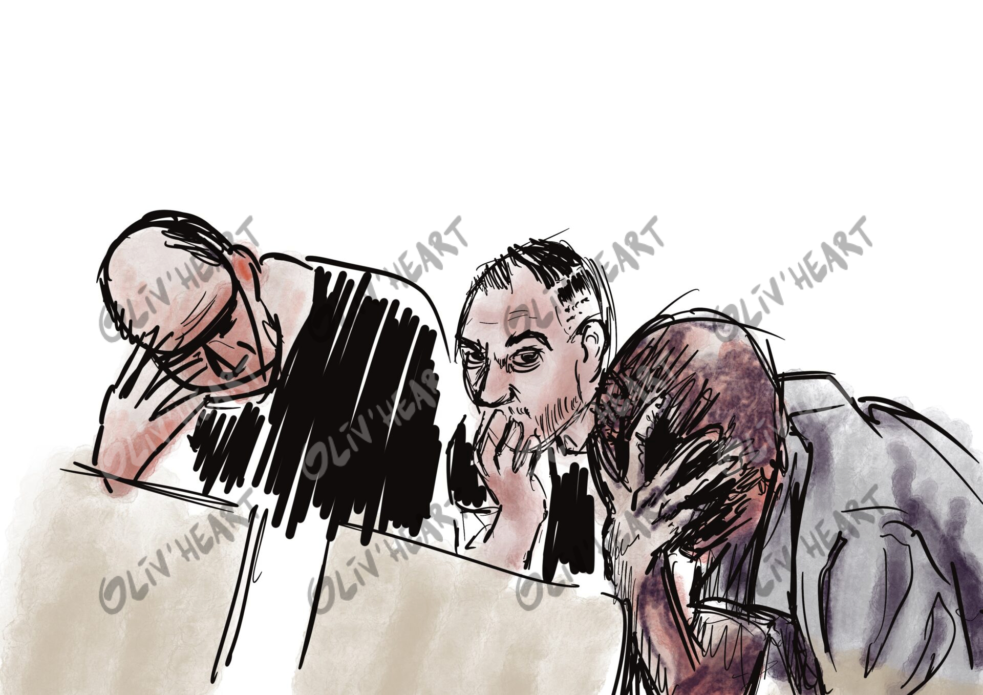 Commande Croquis rapide - Affaire Mazan