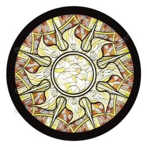 Badges 5 Badge vitrail Soleil – illustration originale Oliv’Heart