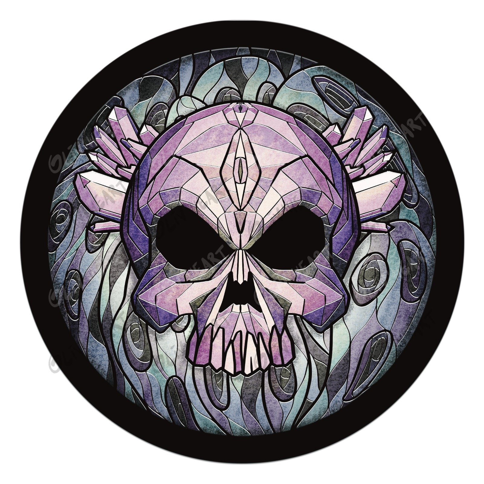Badge vitrail – Ombre 1 Badge vitrail Ombre – illustration originale Oliv’Heart