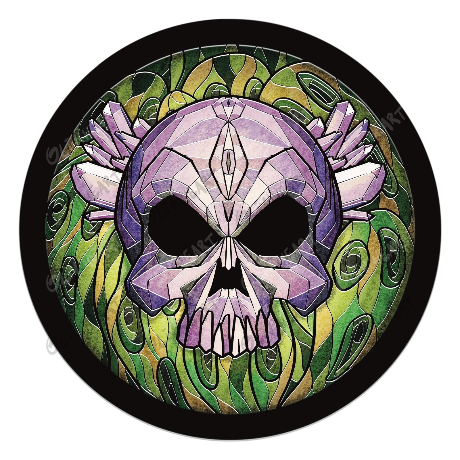 Badge vitrail – Ombre 2 Badge vitrail Ombre – illustration originale Oliv’Heart
