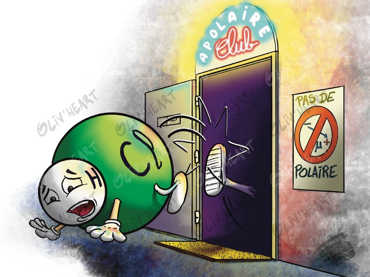 L'Apolaire Club – illustration d'Olivier Souriou (Oliv'Heart) pour « 3 enquêtes de police scientifique » Physique-Chimie 1re, Ellipses